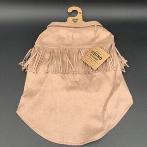 Found My Animal Dog Jacket Coat Tan Faux Leather Fringe Size M NWT